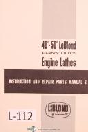 Leblond-Leblond 40\" - 50\" Engine Lathe Operators Instruction & Parts List Manual-40\" - 50\"-01